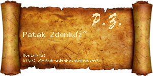 Patak Zdenkó névjegykártya